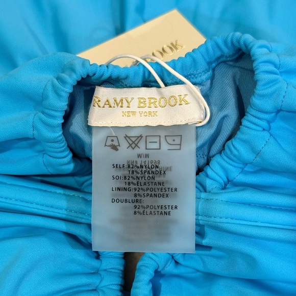 NWT Women’s RAMY BROOK KNIT MARTA PLUNGE ONE PIECE SWIMSUIT IN BLUE- Size M - Picture 7 of 9